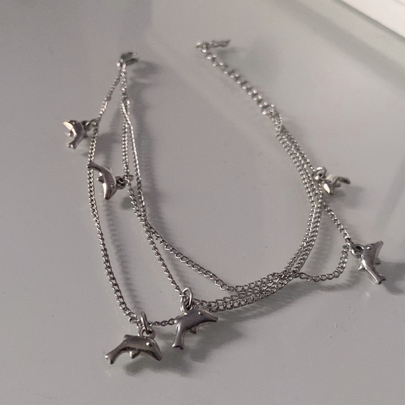 ⚡️2 for $12 JEWELRY⚡️ Silver dolphin anklet - Picture 1 of 3